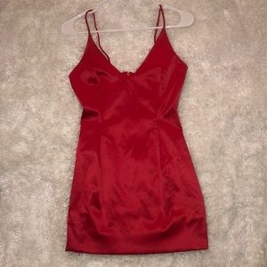 Red mini dress